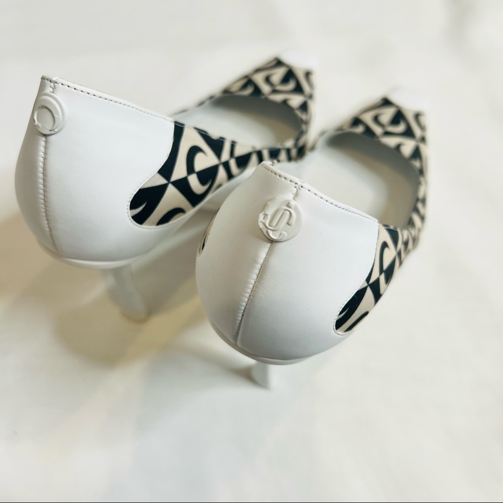 JIMMY CHOO x MARINE SERRE limited edition white leather pumps (Sz 37.5) - Picture 8 of 13